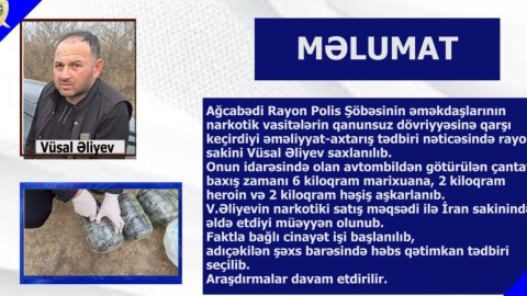 Ağcabədidə polis 10 kiloqram narkotik aşkarladı