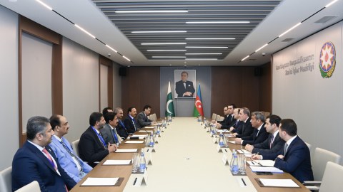 Ceyhun Bayramov Pakistan Senatının sədri ilə görüşdü