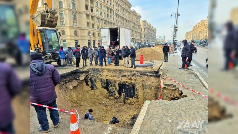 Çökən yolla bağlı daha bir açıqlama: "Təbii qəza hesab olunur"
