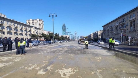 Heydər Əliyev prospektində hərəkət bərpa olundu - FOTO