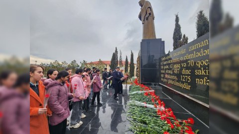 Kəlbəcərli məktəblilər Xocalı qurbanlarının xatirəsini anıblar - FOTO