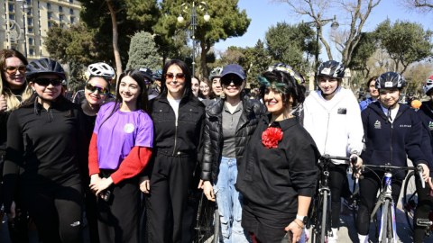 Leyla Əliyeva veloyürüşdə iştirak etdi - FOTO