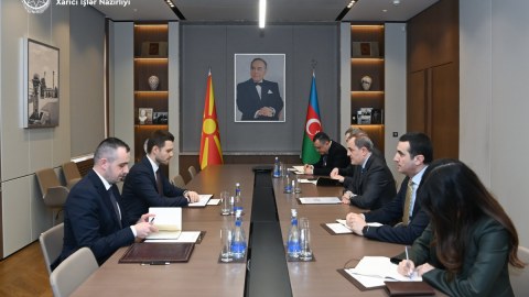 Ceyhun Bayramov Şimali Makedoniyanın xarici işlər naziri ilə görüşüb