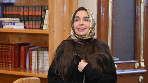 Leyla Əliyeva “Altı günbəz” sinaqoqunda - FOTOLAR