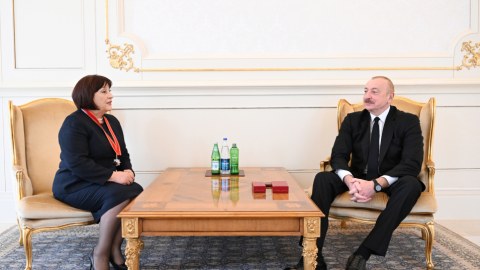 İlham Əliyev Sahibə Qafarovanı qəbul edib - FOTOLAR