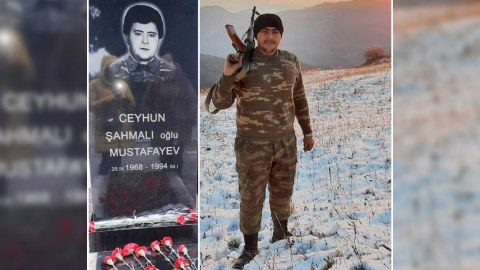Şəhid ata döyüşçü oğlu ilə &ldquo;görüşdü&rdquo; - VİDEO