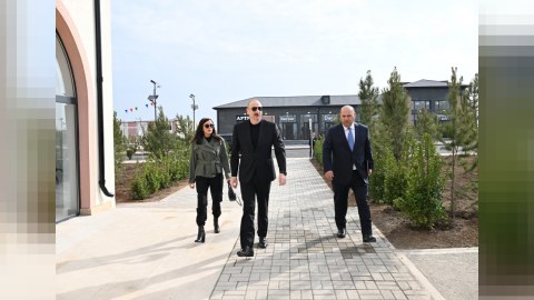 İlham Əliyevlə xanımı Ağdamda - FOTOLAR