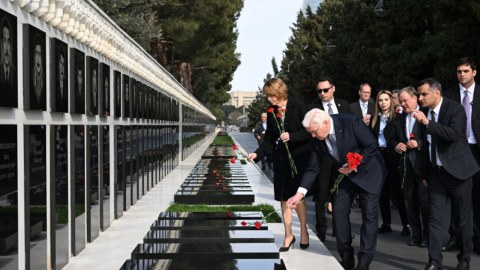 Almaniya Prezidenti və xanımı Şəhidlər xiyabanında - FOTOLAR