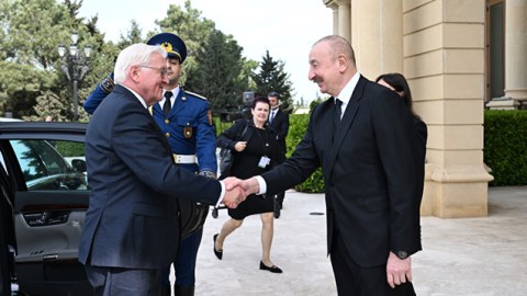 İlham Əliyev Almaniya Prezidentini qarşıladı