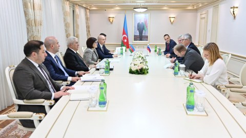 Sahibə Qafarova sloveniyalı deputatları qəbul edib