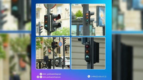 Bakıda svetoforlara velospied bölmələri quraşdırılıb