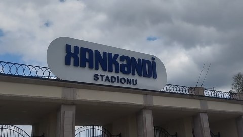 Xankəndi stadionu yenidən təmir olunur - FOTO