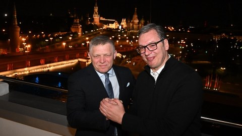 Kreml sarayının fonunda görüşdülər - FOTO