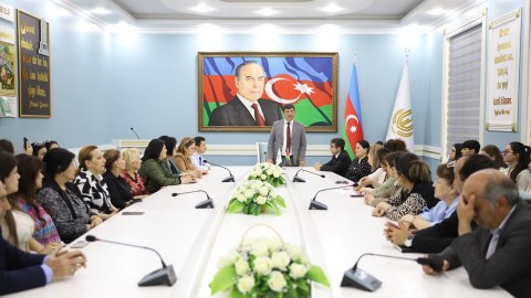Gəncə Dövlət Universitetində tələbələrə ustad dərsi keçirilib - FOTO