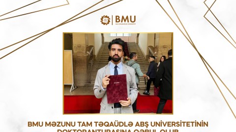 BMU məzunu tam təqaüdlə ABŞ universitetinə qəbul oldu