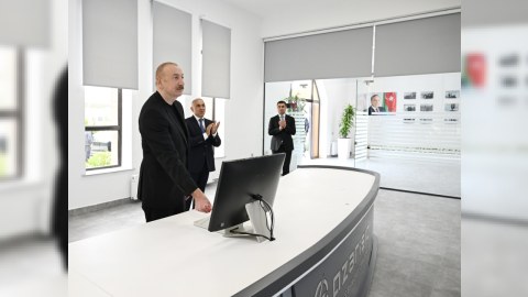 Prezident Yevlaxda SCADA İdarəetmə Mərkəzinin açılışında
