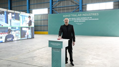 Prezident Goranboyda&nbsp;istehsal müəssisəsinin açılışında