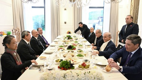 Liderlər Xankəndidə nahar etdi - FOTO