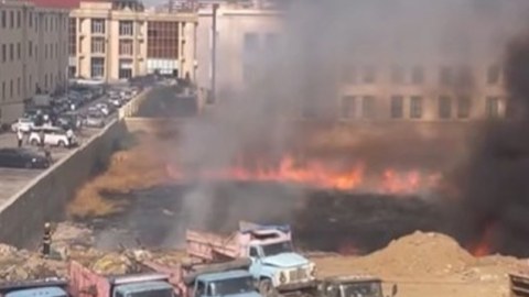 Nərimanovda boş sahədə güclü YANĞIN