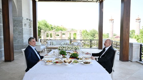 Liderlər Şuşada birgə nahar etdilər - FOTO