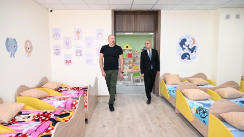 İlham Əliyev uşaq bağçasının açılışında - GÖRÜNTÜLƏR