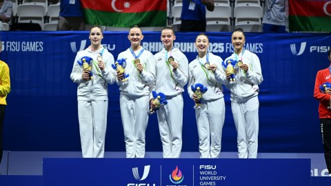 Gimnastlarımız qızıl medal qazandılar - FOTOLAR