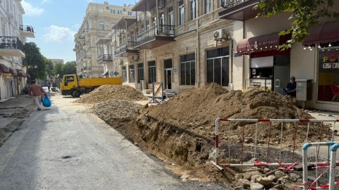 Bakı şəhərində piyada zonaları yaradılır - GÖRÜNTÜLƏR