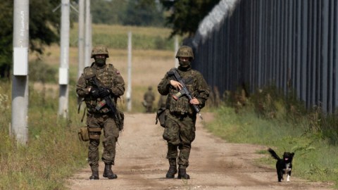 Polşa Belarus sərhədinə hərbi texnika toplayır - GÖRÜNTÜLƏR