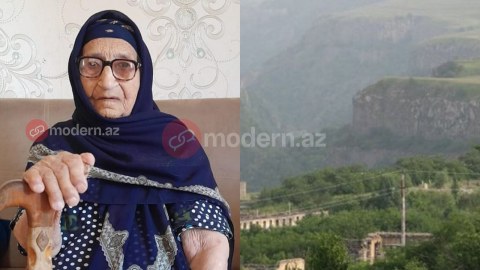 113 yaşlı&nbsp;Xeyrənisə nənə də Kəlbəcərə QAYIDIR
