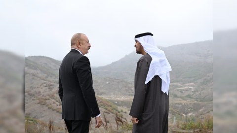 Azərbaycan və BƏƏ prezidentləri Daşaltıda - FOTO