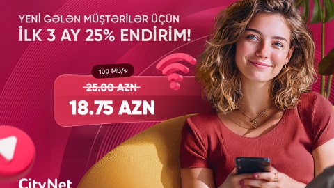 &ldquo;CityNet&rdquo;dən yeni abunəçilərə xüsusi endirim kampaniyası