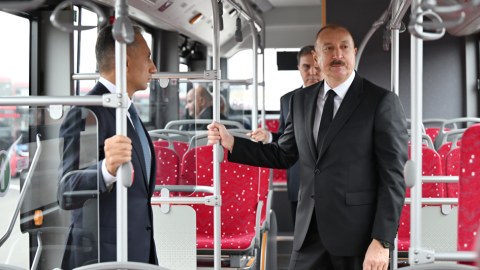 Prezident &ldquo;BakuBus&rdquo; MMC-nin Gəncə Avtoparkının açılışında - FOTOLAR