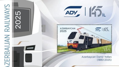 Dəmir yollarının yaranmasının 145 illiyi münasibətilə poçt markası buraxıldı