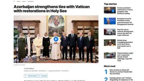 Azərbaycan Vatikanla əlaqələri gücləndirir - "Euronews"