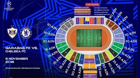 "Qarabağ" - "Çelsi" oyununun biletləri&nbsp;satışa çıxarılır - QİYMƏTLƏR