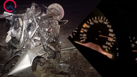 İki gəncin öldüyü dəhşətli qəzanın görüntüləri: 220 ilə gedirlərmiş