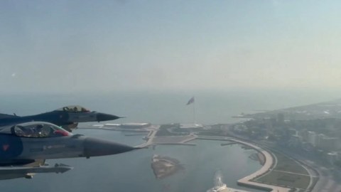 Hərbi paradda F-16-dan çəkilmiş videogörüntülər