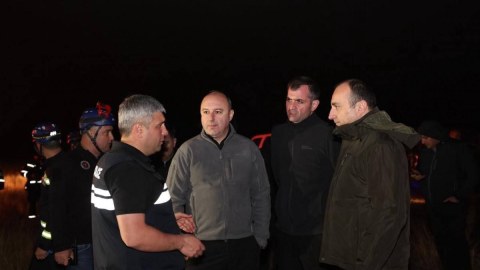 Gürcü nazir qəza yerində - FOTO