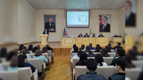 Gəncə Dövlət Universitetində tələbələr&nbsp;maarifləndirilib - FOTO
