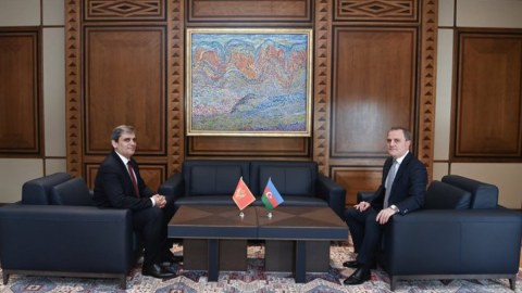 Ceyhun Bayramov monteneqrolu həmkarı ilə görüşdü