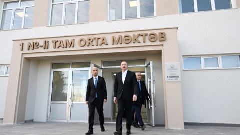 Kərkicahan qəsəbə 1 nömrəli tam orta məktəbin binası istifadəyə verildi - FOTO