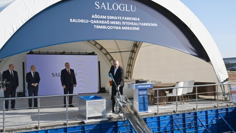 Ağdamda istehsal müəssisəsinin təməli&nbsp;qoyuldu - FOTOLAR