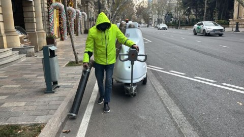 Bakı Yeni ilin səhərini təmiz qarşıladı - FOTOLAR
