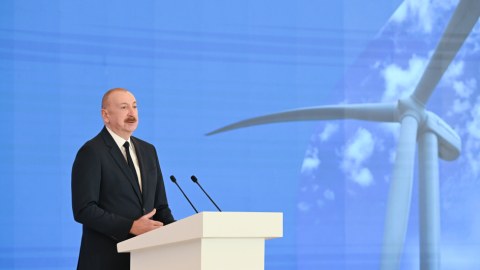 Prezident Külək Elektrik Stansiyasının açılış tədbirində&nbsp;çıxış edib