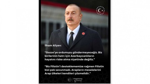 Türkiyə cəmiyyəti İlham Əliyevin Qəzza ilə bağlı mövqeyini təqdir edir