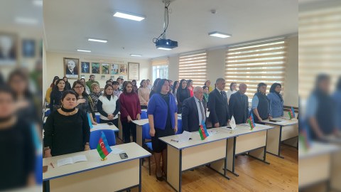 Gəncə Dövlət Universitetində ana dili ilə bağlı toplantı - FOTOLAR