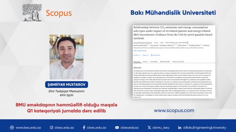 BMU əməkdaşının elmi araşdırması Q1 kateqoriyalı jurnalda