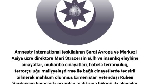 Ombudsman Vardanyanla bağlı açıqlama yaydı