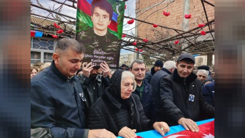 Şəhid Şahin Kərimov Mingəçevirdə dəfn edildi - FOTO