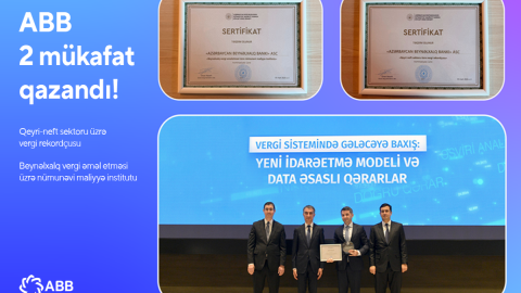 ABB Dövlət Vergi Xidmətinin 2 mükafatını qazandı